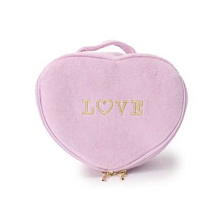 ロゴ入りハート型パイルコスメポーチ