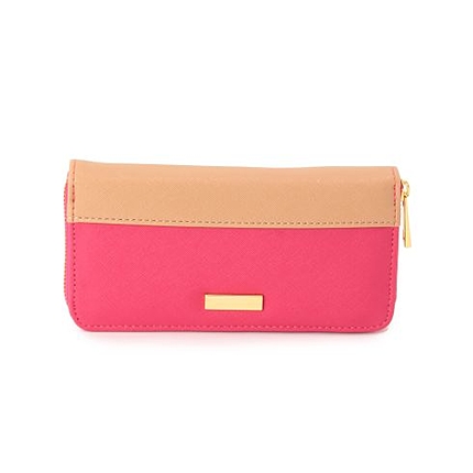 カラーブロック長財布