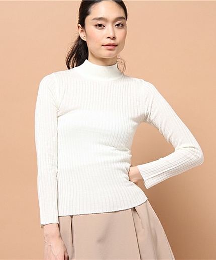 [GIORDANO]ハイネックフライスニットセーター