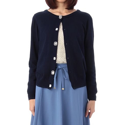 シルク混ビジュ-カ-ディガン