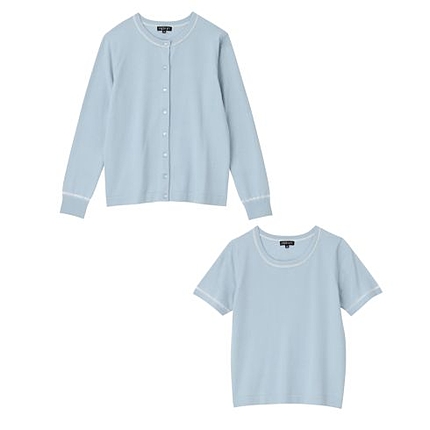 ラメニット+カーディガン