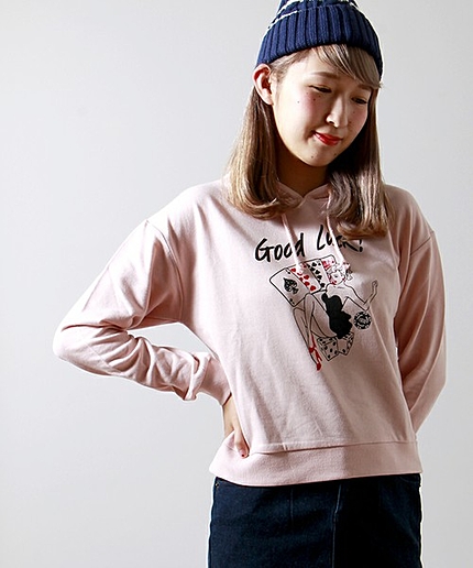 WEGO/トランプガールパーカー