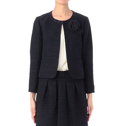 ラメツイードノーカラージャケット