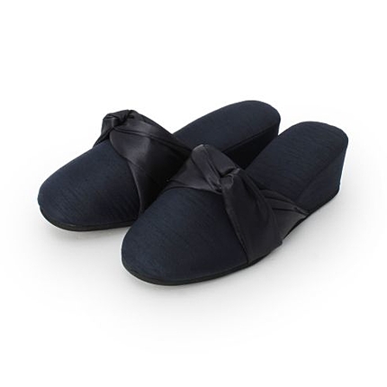 サテンリボンスリッパ