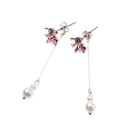 3ビジュー×パール ピアス