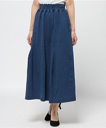 [GIORDANO]カットデニムマキシスカート