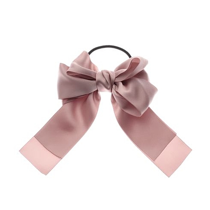 サテンリボンヘアゴム