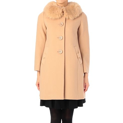 ボリュームファーリボンコート