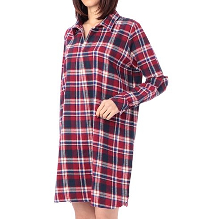 スキッパ―チェックシャツワンピース