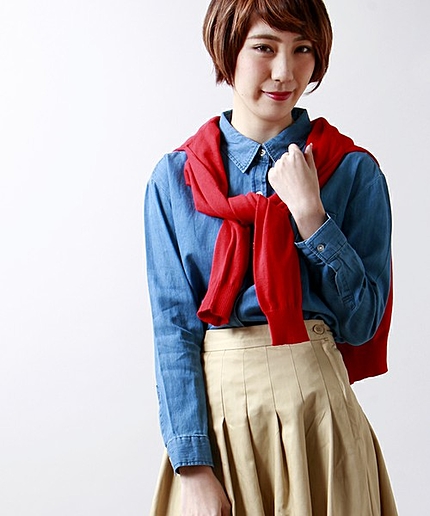 WEGO/デニムBIGシャツ