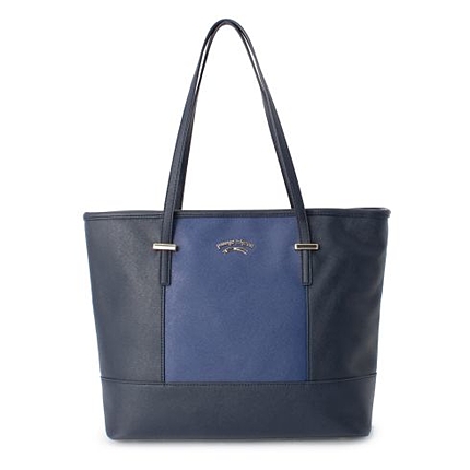 メッシュ調&配色合皮トートバッグ