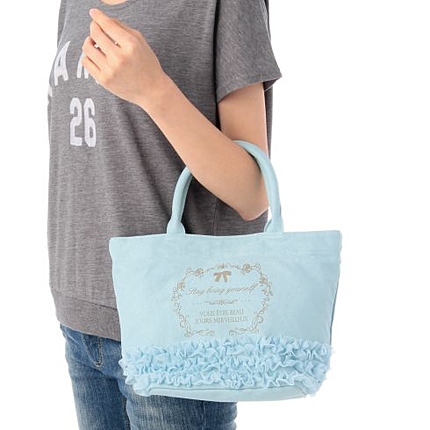 チュールキャンバスミニトートバッグ