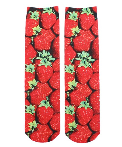 WEGO/柄転写クルーソックス