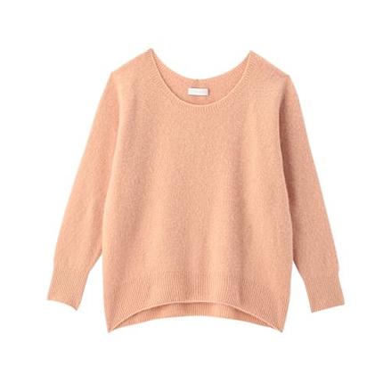 無地カシミヤカラーニット