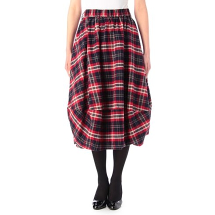 起毛チェック切り替えスカート