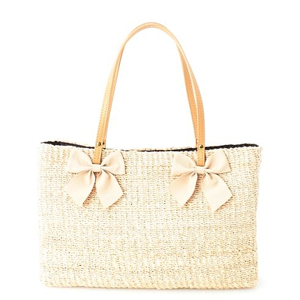 ダブルリボンスクエアかごバッグ