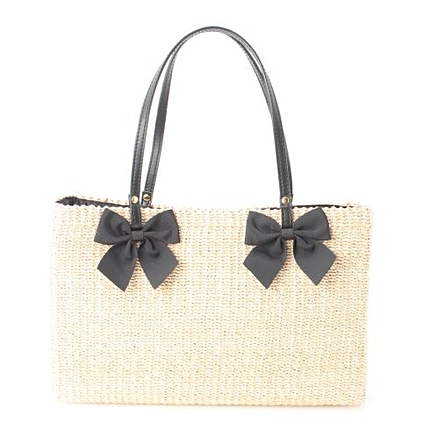 ダブルリボンスクエアかごバッグ