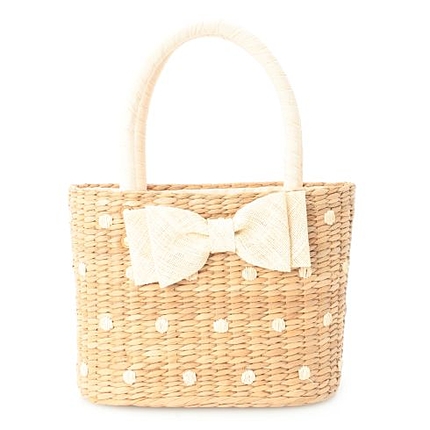 ドットリボンかごバッグ