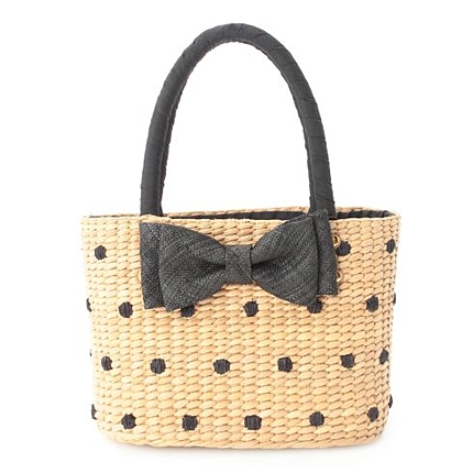 ドットリボンかごバッグ