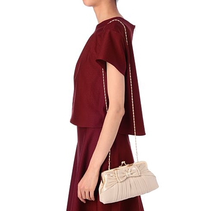 3WAYプリーツリボンパーティーバッグ