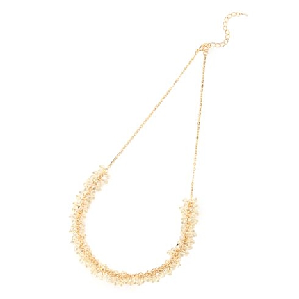 ガラスビジューショートネックレス