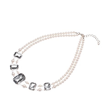 カッティングビジュー×パール ネックレス