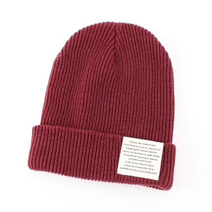 ネームつきマルチカラーニット帽