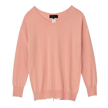 バックシフォンニットプルオーバー