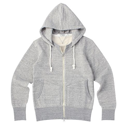吊り裏毛ジップパーカ