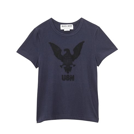 MUVEIL WORK エンブレムプリントTシャツ