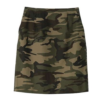バックサテンカモフラージュスカート
