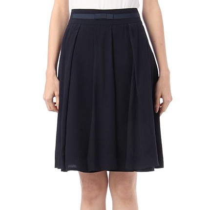 グログランリボン付きジョーゼットスカート