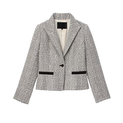 一つボタンツイードジャケット
