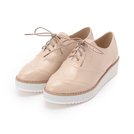 エナメルオックスフォードシューズ