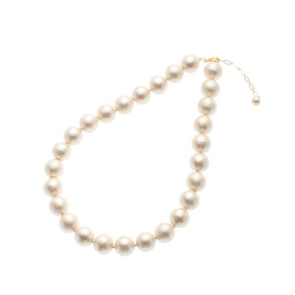 カラーコットンパールネックレス