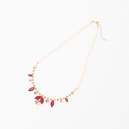 ミックスビジューパールショートネックレス