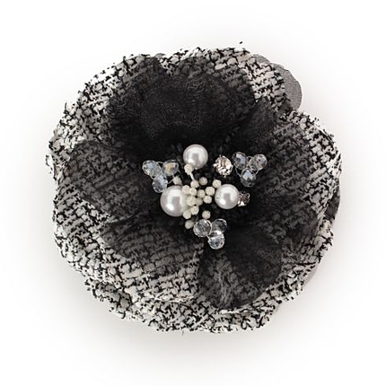 ツイードフラワーコサージュ