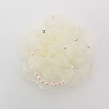 パールビジューフラワーコサージュ