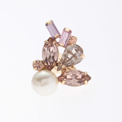 ビジュー&フェイクパールイヤーカフ