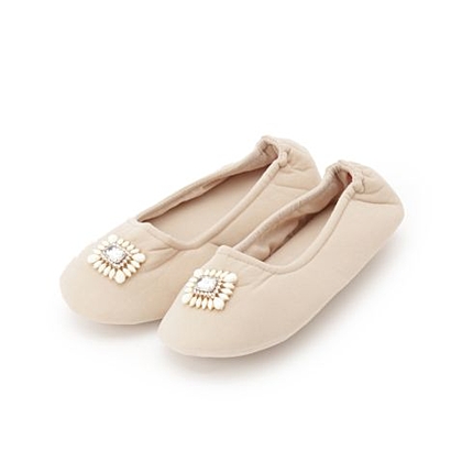 ECODECO(エコデコ)スクエアモチーフ ヴェルベットルームスリッパ