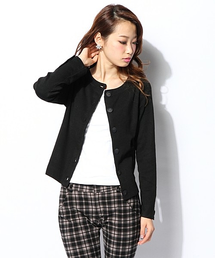 ウール混ハイゲージカーディガン