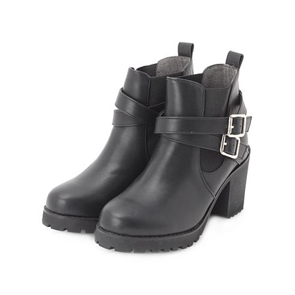 サイドゴアベルテッドショートブーツ