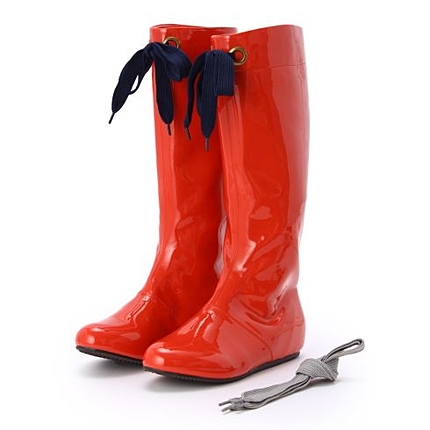 エナメルレインブーツ