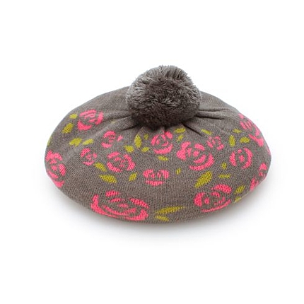 ビッグポンポンニットベレー帽