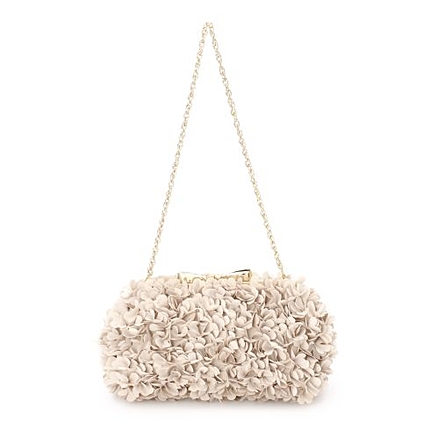 フラワーリボン留め具クラッチバッグ