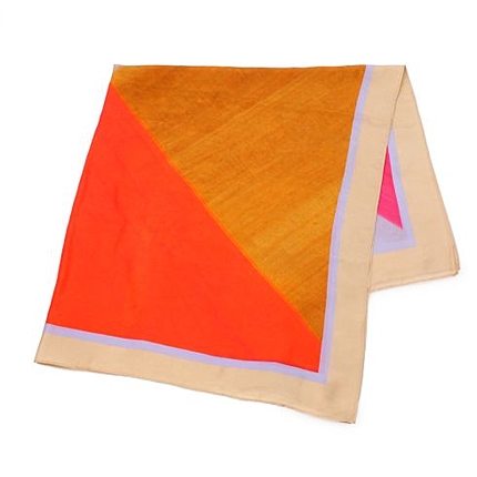 配色シルクスカーフ