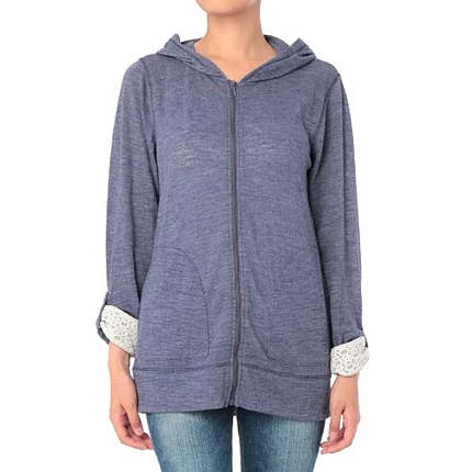 レース使いジップアップパーカ