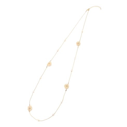 ラメアクリルフラワーロングネックレス