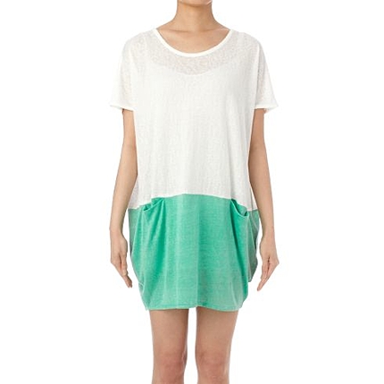 バイカラーチュニックワンピース