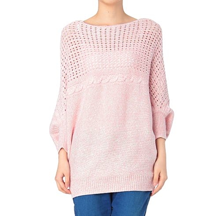 編地切り替えドルマンニットプルオーバー